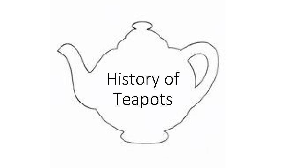 History of Teapots 