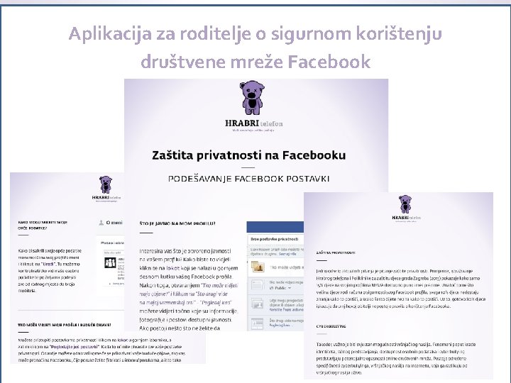 Aplikacija za roditelje o sigurnom korištenju društvene mreže Facebook 
