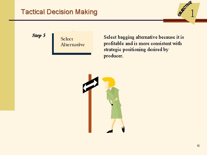 Tactical Decision Making Step 5 1 Select bagging alternative because it is profitable and