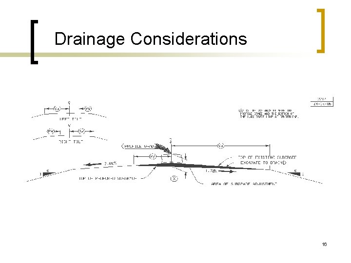 Drainage Considerations 16 