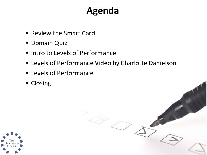 Agenda • • • Review the Smart Card Domain Quiz Intro to Levels of