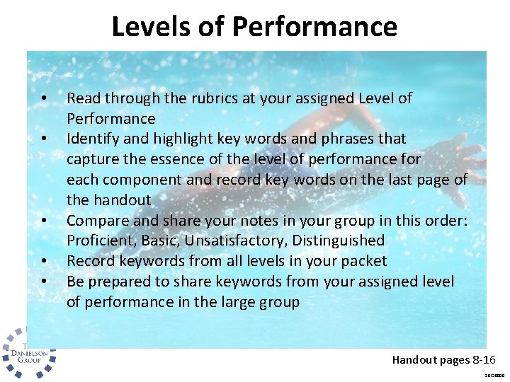 Levels of Performance • • • Read through the rubrics at your assigned Level