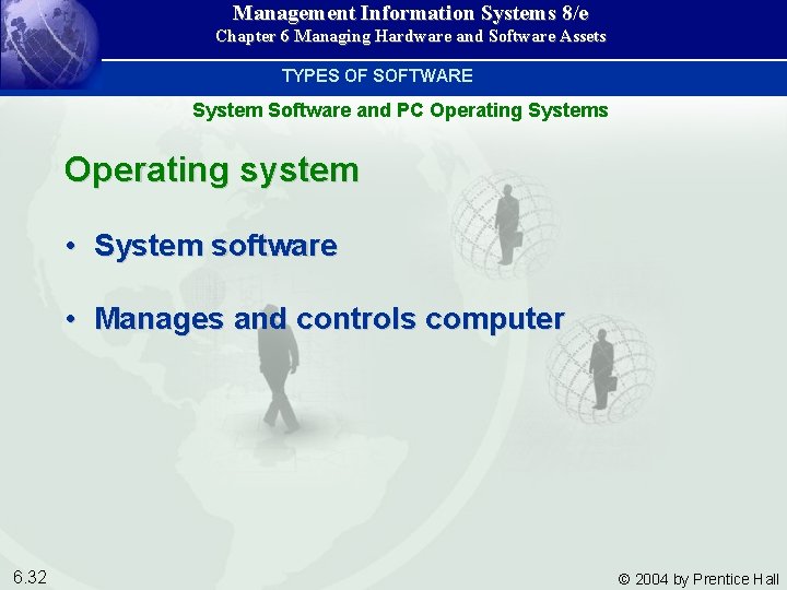 Management Information Systems 8/e Chapter 6 Managing Hardware and Software Assets TYPES OF SOFTWARE