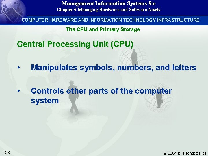 Management Information Systems 8/e Chapter 6 Managing Hardware and Software Assets COMPUTER HARDWARE AND