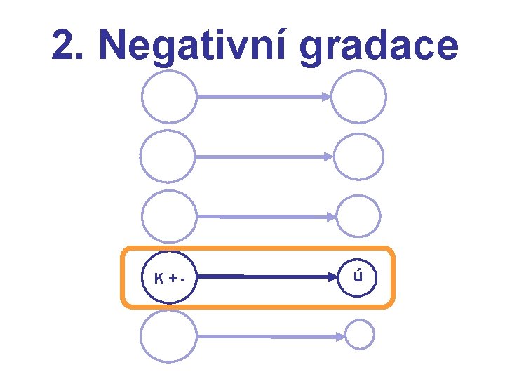 2. Negativní gradace K+- ú 