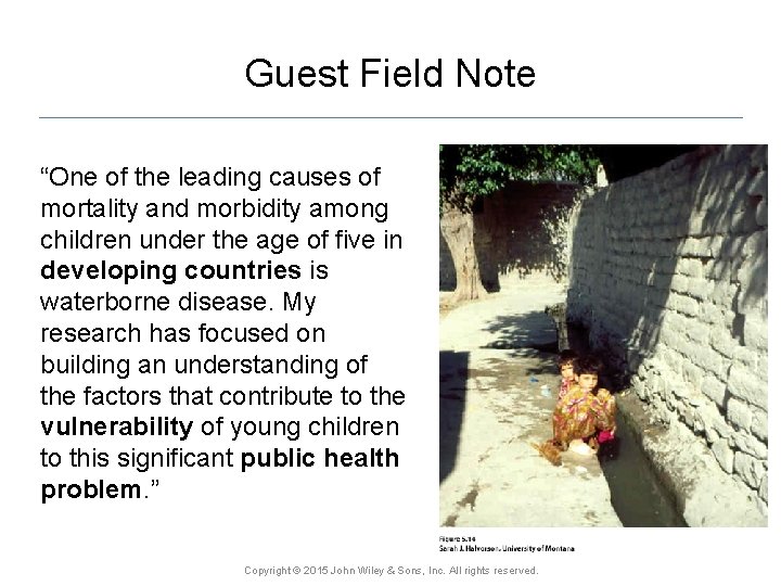 Guest Field Note “One of the leading causes of mortality and morbidity among children