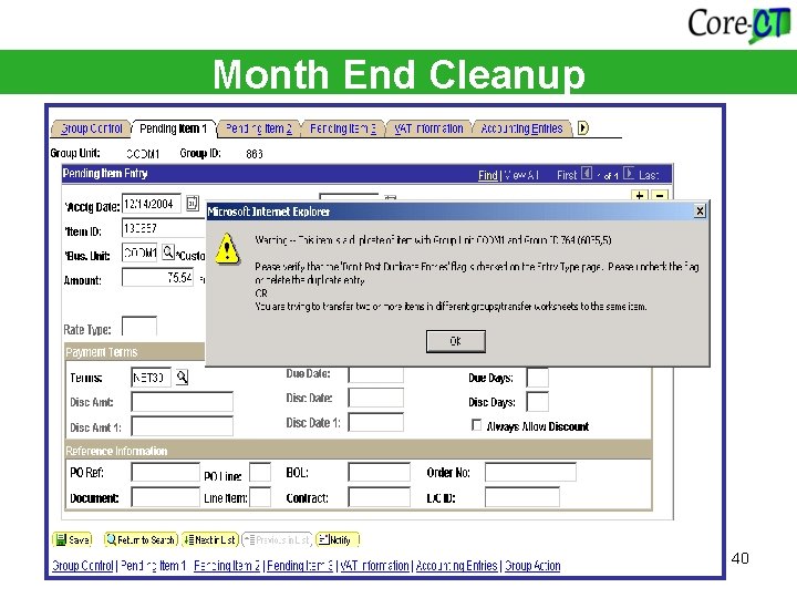 Month End Cleanup 40 