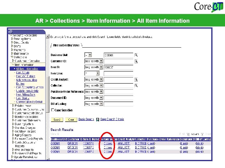 AR > Collections > Item Information > All Item Information 