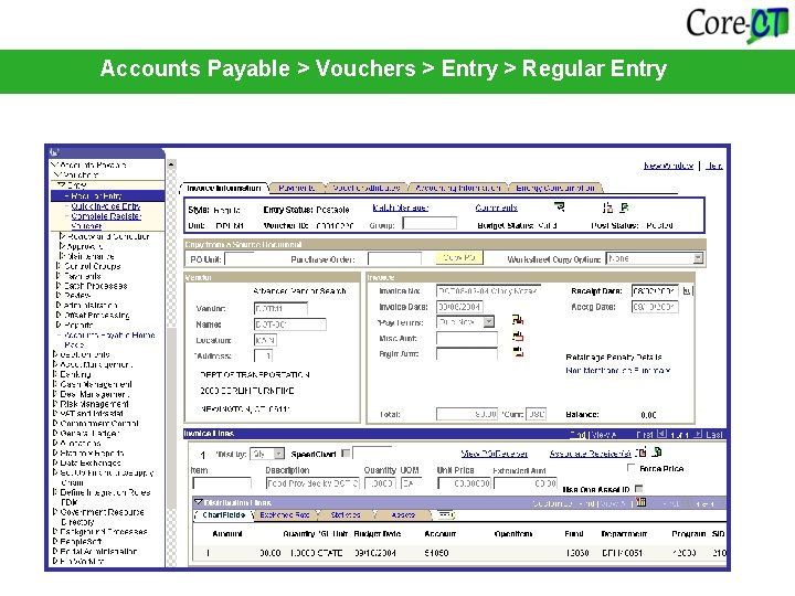 Accounts Payable > Vouchers > Entry > Regular Entry 