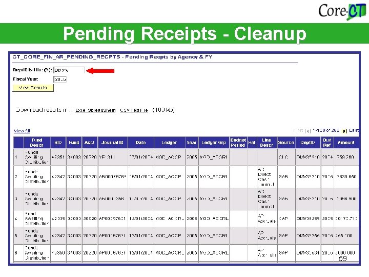 Pending Receipts - Cleanup 59 