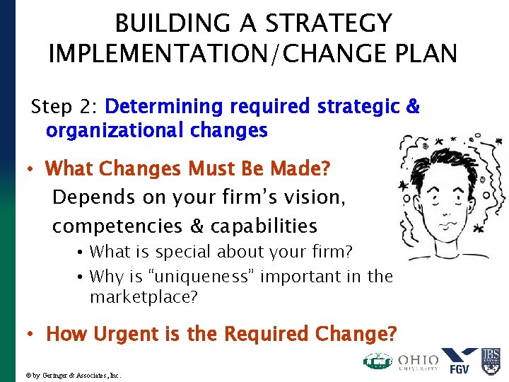 BUILDING A STRATEGY IMPLEMENTATION/CHANGE PLAN Step 2: Determining required strategic & organizational changes •