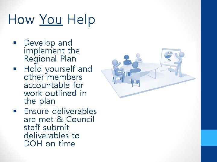 How You Help § Develop and implement the Regional Plan § Hold yourself and