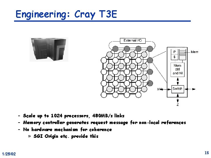 Engineering: Cray T 3 E – Scale up to 1024 processors, 480 MB/s links