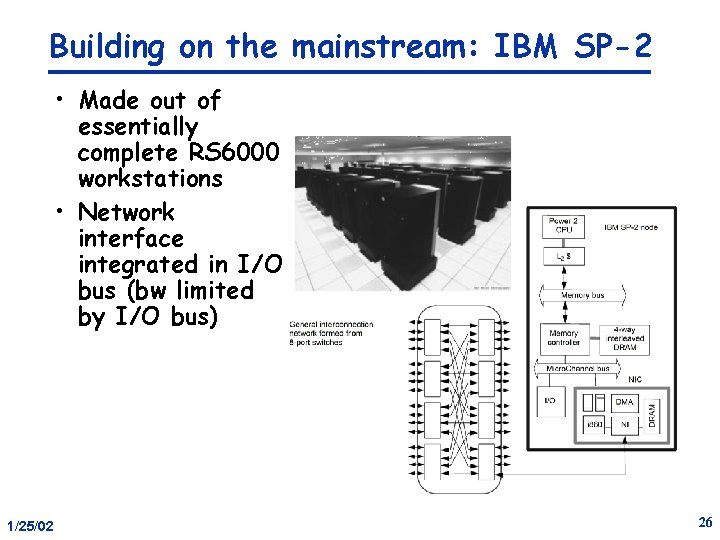 Building on the mainstream: IBM SP-2 • Made out of essentially complete RS 6000