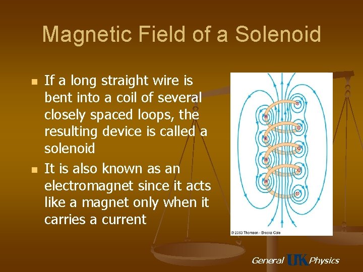 Magnetic Field of a Solenoid n n If a long straight wire is bent