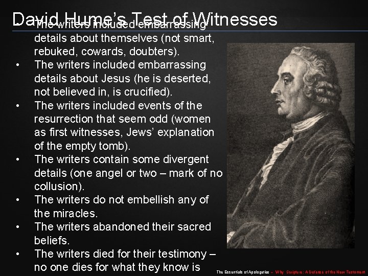 David Hume’s of Witnesses • The writers included. Test embarrassing • • • details