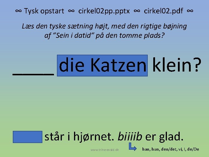 ∞ Tysk opstart ∞ cirkel 02 pp. pptx ∞ cirkel 02. pdf ∞ Læs