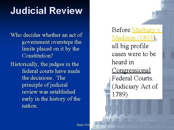 Judicial Review Who decides whether an act of government oversteps the limits placed on Judicial Review Who decides whether an act of government oversteps the limits placed on