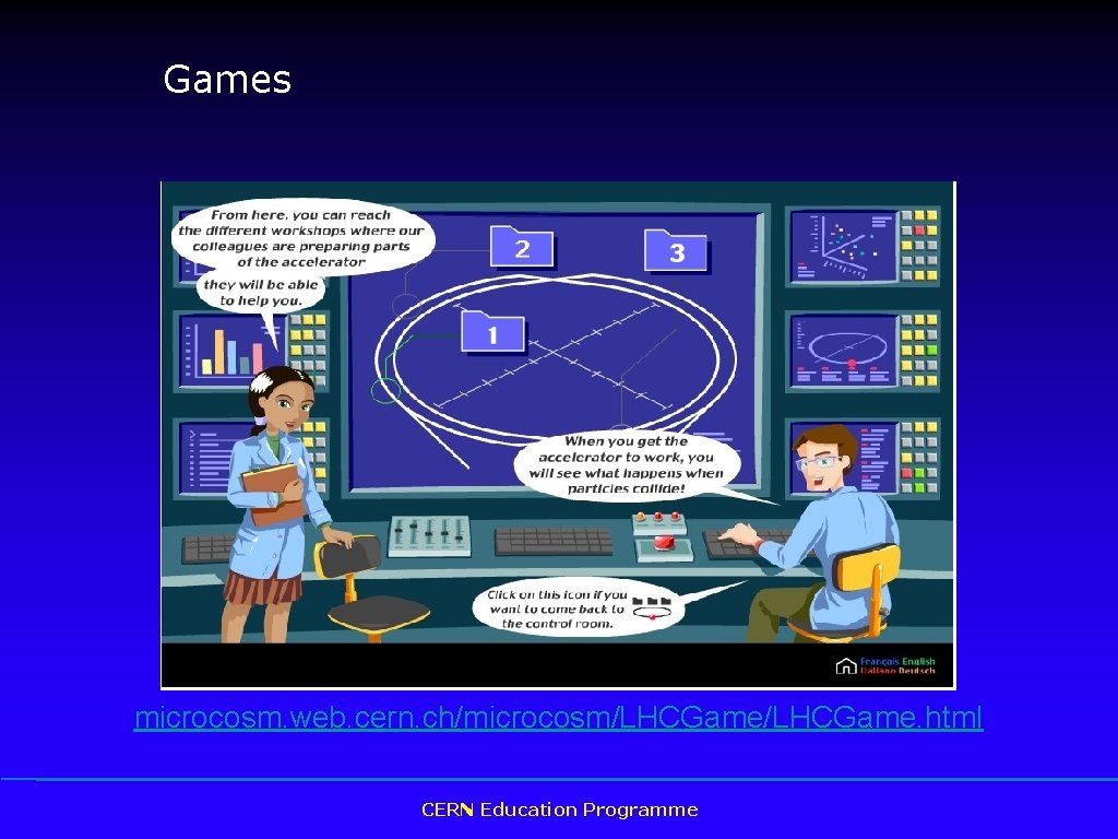 Games microcosm. web. cern. ch/microcosm/LHCGame. html CERN Education Programme 
