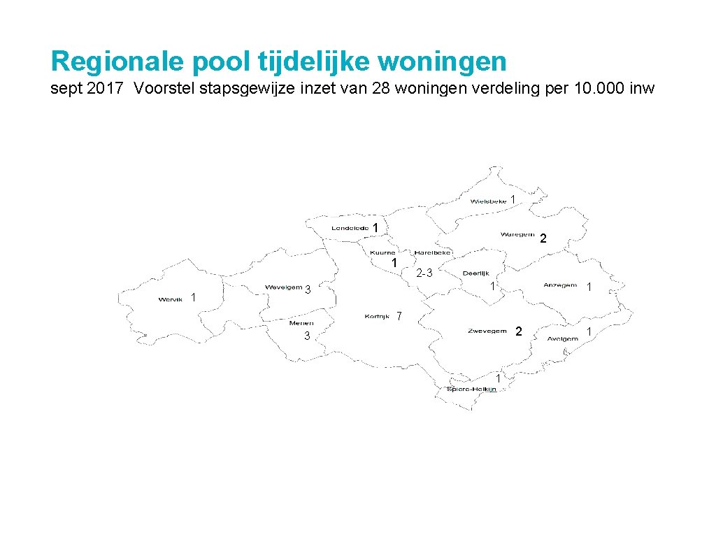 Regionale pool tijdelijke woningen sept 2017 Voorstel stapsgewijze inzet van 28 woningen verdeling per