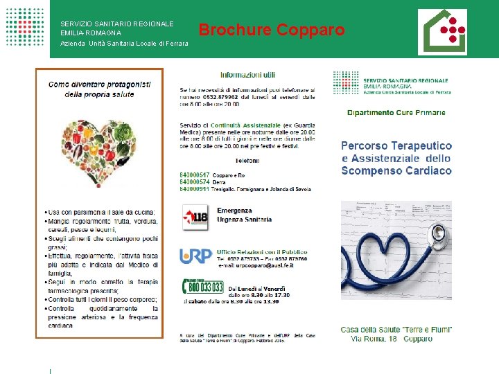 SERVIZIO SANITARIO REGIONALE EMILIA-ROMAGNA Azienda Unità Sanitaria Locale di Ferrara Brochure Copparo 