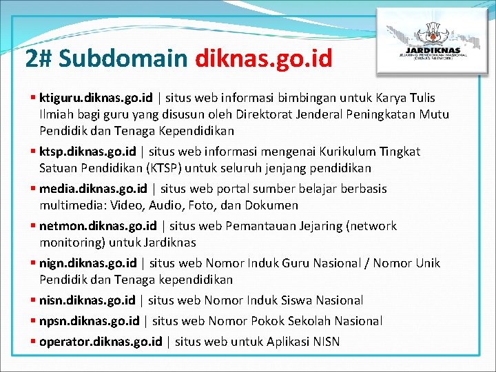 2# Subdomain diknas. go. id § ktiguru. diknas. go. id | situs web informasi