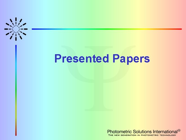 Presented Papers 