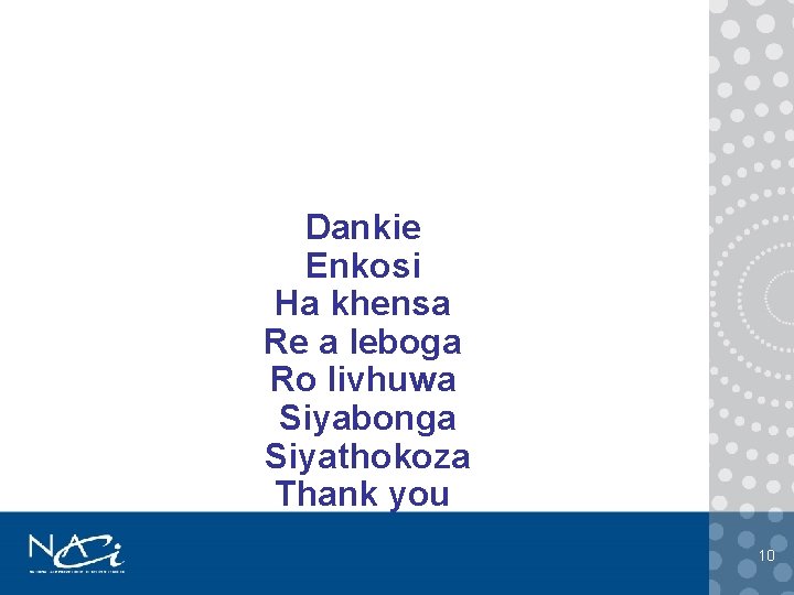 Dankie Enkosi Ha khensa Re a leboga Ro livhuwa Siyabonga Siyathokoza Thank you 10