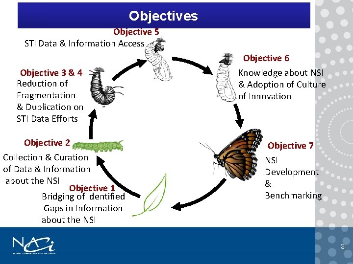 Objectives Objective 5 STI Data & Information Access Objective 3 & 4 Reduction of