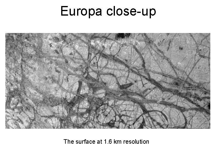 Europa close-up The surface at 1. 6 km resolution 