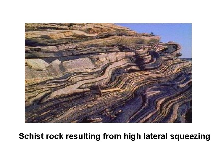 Schist rock resulting from high lateral squeezing 