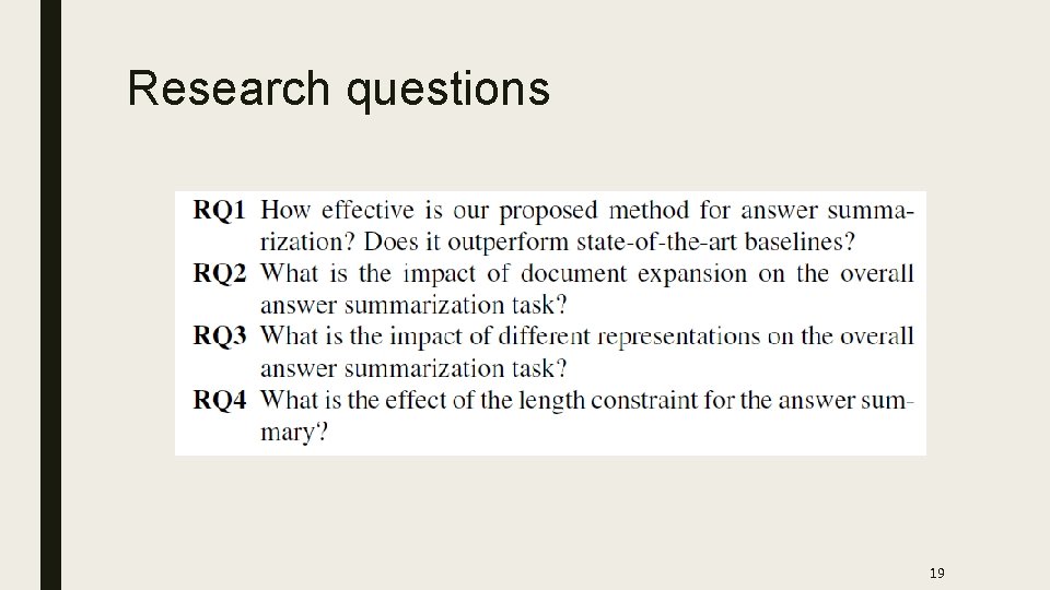 Research questions 19 