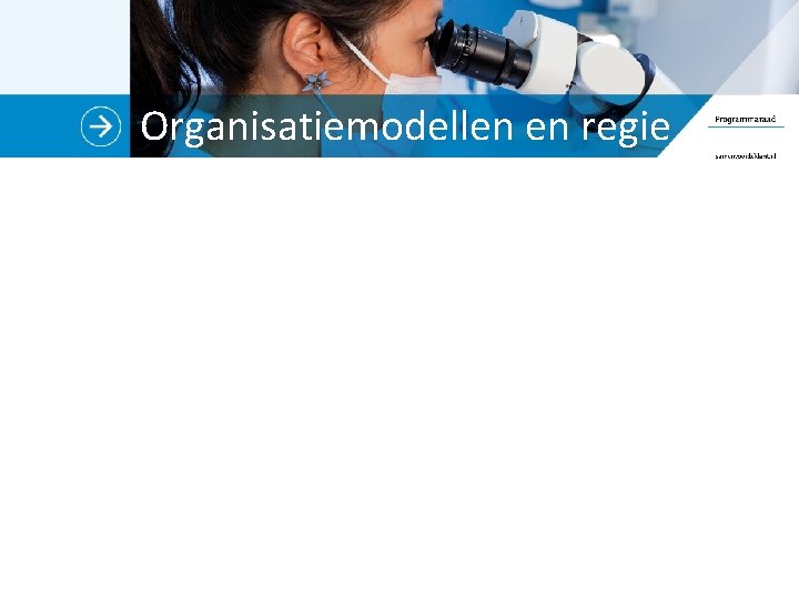 Organisatiemodellen en regie 