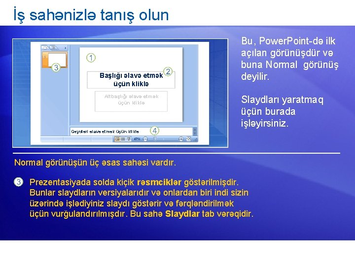 İş sahənizlə tanış olun Başlığı əlavə etmək üçün kliklə Altbaşlığı əlavə etmək üçün kliklə