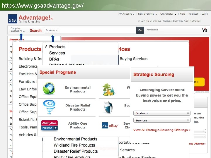 https: //www. gsaadvantage. gov/ Search for Products 