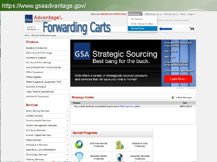 https: //www. gsaadvantage. gov/ Forwarding Carts 