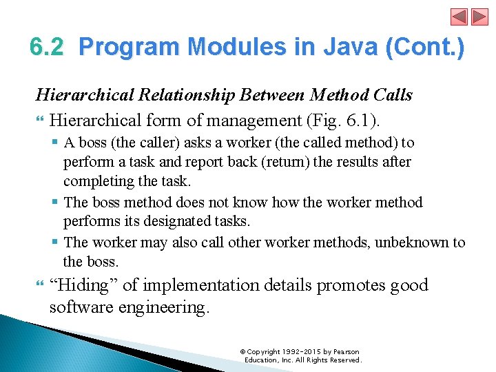 6. 2 Program Modules in Java (Cont. ) Hierarchical Relationship Between Method Calls Hierarchical
