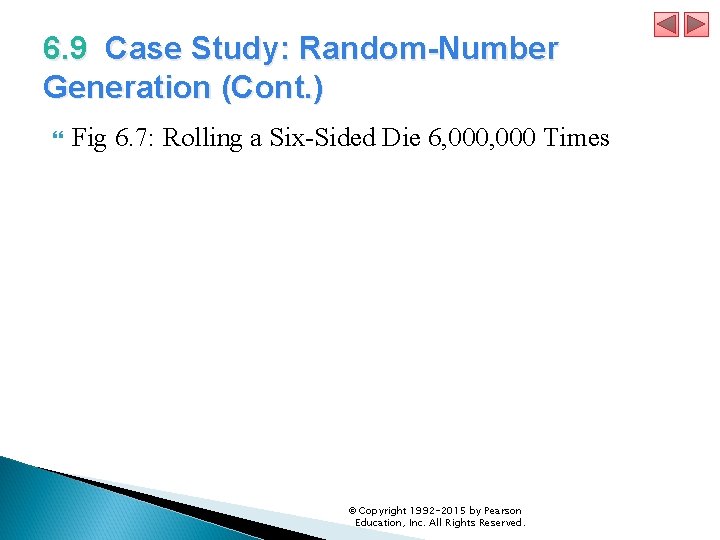 6. 9 Case Study: Random-Number Generation (Cont. ) Fig 6. 7: Rolling a Six-Sided