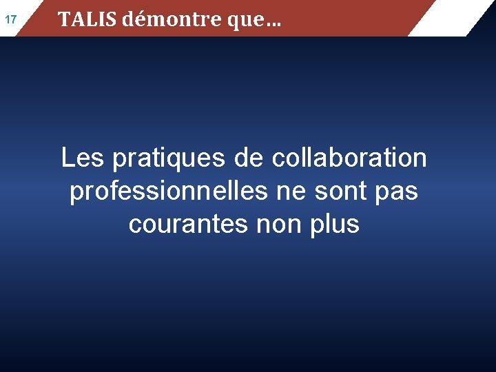 17 TALIS démontre que… Mean mathematics performance, by school location, after accounting for socio-economic