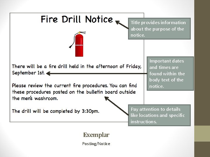 Title provides information about the purpose of the notice. Important dates and times are Title provides information about the purpose of the notice. Important dates and times are
