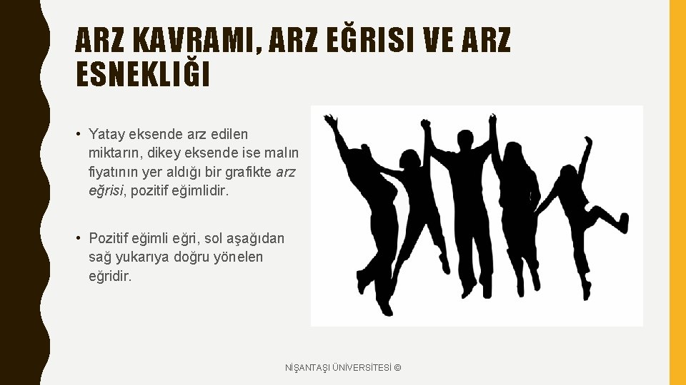 ARZ KAVRAMI, ARZ EĞRISI VE ARZ ESNEKLIĞI • Yatay eksende arz edilen miktarın, dikey