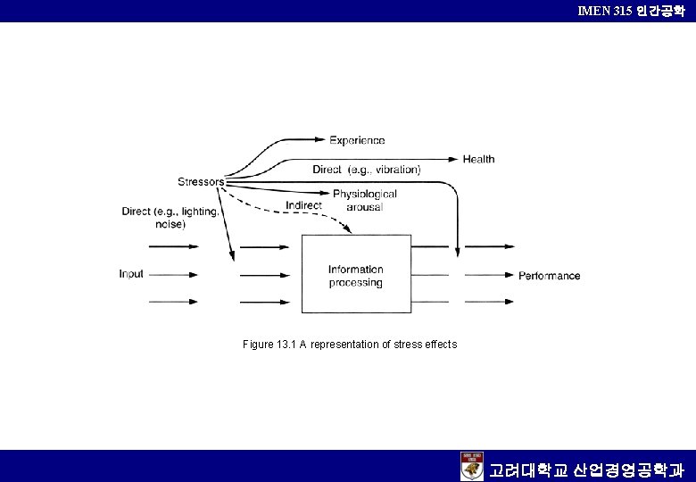 IMEN 315 인간공학 Figure 13. 1 A representation of stress effects 고려대학교 산업경영공학과 