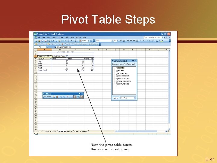 Pivot Table Steps D-41 