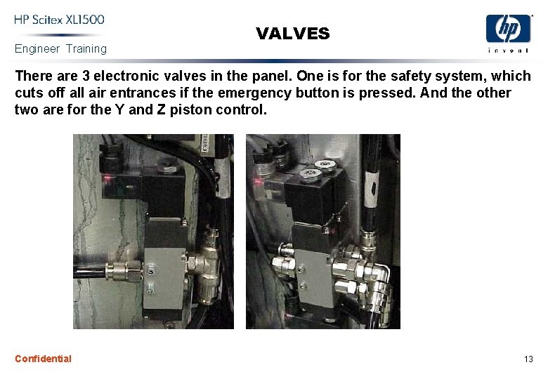 Engineer Training VALVES There are 3 electronic valves in the panel. One is for