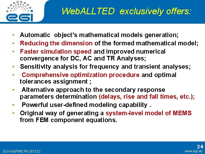 Web. ALLTED exclusively offers: • Automatic object's mathematical models generation; • Reducing the dimension Web. ALLTED exclusively offers: • Automatic object's mathematical models generation; • Reducing the dimension