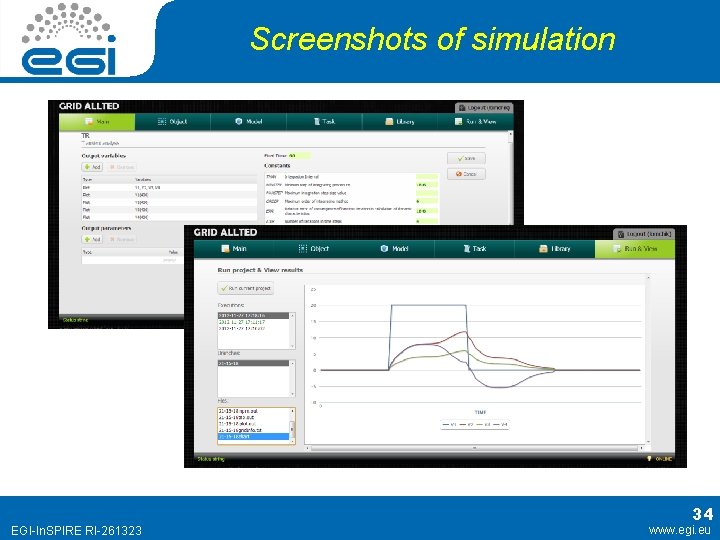 Screenshots of simulation EGI-In. SPIRE RI-261323 34 www. egi. eu Screenshots of simulation EGI-In. SPIRE RI-261323 34 www. egi. eu