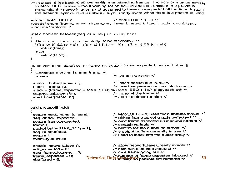 Networks: Data Link Layer 30 