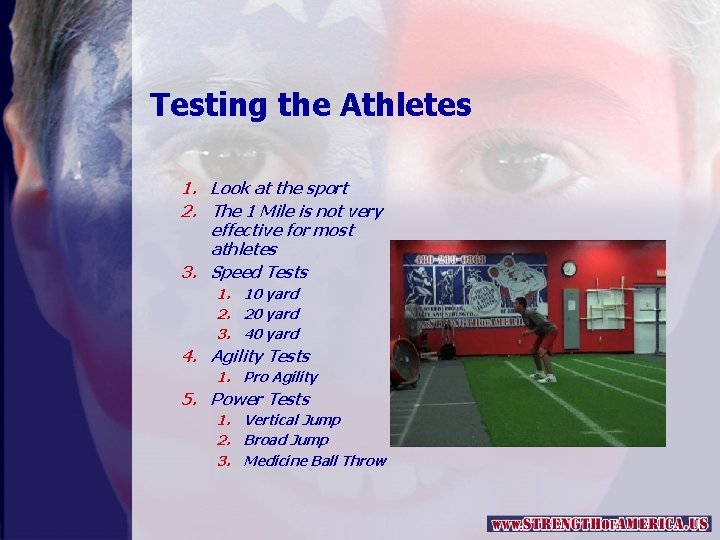 Testing the Athletes 1. Look at the sport 2. The 1 Mile is not