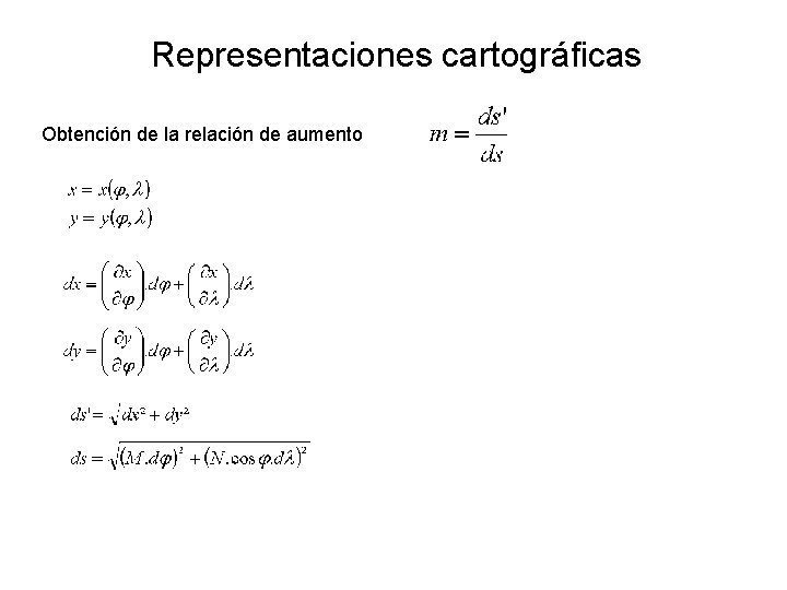 Representaciones cartográficas Obtención de la relación de aumento 