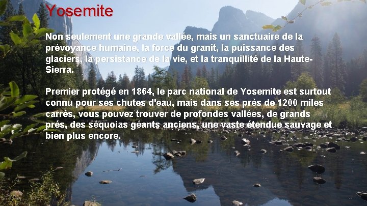 Yosemite Non seulement une grande vallée, mais un sanctuaire de la prévoyance humaine, la